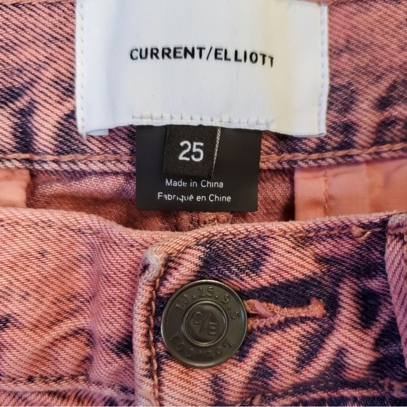 Current/Elliot The Confidant Stonewash Acid Pink Cropped Trouser Jeans Size 25 - Picture 7 of 8